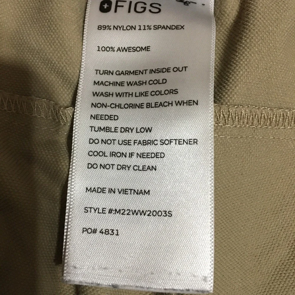 Figs Pro Technical Scrub Pants Mens Medium Short Tan Drawstring